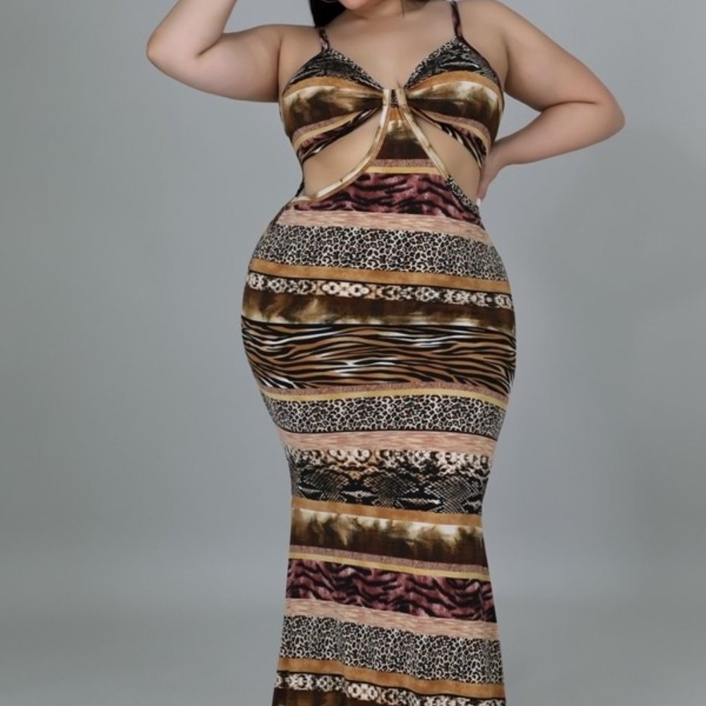 NWT Plus Size Tribal Print Maxi Dress - Sizes 1x - 3x